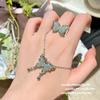 Nuevo Anillo de Mariposa de Jade Azul Hielo Chino Traje de Collar de Mariposa Azul Hielo Transparente Hielo