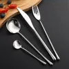 Cuchillo, Tenedor y Cuchara de Acero Inoxidable 304 Juego de Vajilla Cuchara y Tenedor de Gama Alta Cuchillo, Tenedor y Cuchara para Filete de Hotel Europeo Legendario Comida Occidental