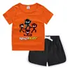 Conjunto de Camiseta de Manga Corta Redonda y Shorts de Verano para Niños 2026 Estilo Coreano Casual Absorbente de Sudor Color Caramelo Sudadera para Bebé