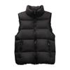 Colete de Penas Outono e Inverno para Mulheres, 90% Penugem de Pato Branco, Gola Alta, Sem Mangas, Estilo Coreano, Camada Interna Quente, Em Estoque, Atacado, Amostra Disponível