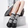 Calcetines Tobilleros de Encaje con Lazo Calcetines Blancos Dulces JK Hasta la Rodilla Calcetines de Algodón Apilados Calcetines de Encaje Estilo Japonés Lolita de Media Pantorrilla