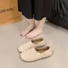 Sapatos de Algodão 2025 Camurça Solado Macio Outono e Inverno Planos Slip-On Novo Estilo Retrô Birkenstock Sapatos para Mulheres Forrados com Lã Duas Formas
