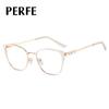 95667 Moda Metal Frame Óculos Artesanato Óculos Planos Strass Primavera Pé Computador Anti-azul Óculos