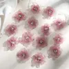 Flor de hibisco de tela de organza de 5 cm, corsage hecho a mano para manualidades, tocado, flor para vestido de novia, accesorios para ropa