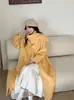 Abrigo largo de doble cara con mezcla de lana de alpaca, nuevo estilo otoño/invierno, abrigo de lana engrosado y cálido para mujer