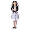Disfraz de Novia Fantasma Zombie de Mascarada de Halloween para Niñas Vestido de Terror de Novia Fantasma La Novia de la Muerte