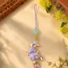 Llavero de Conejo Corredor de Brocado de Canción Linda, Colgante de Cintura Estilo Antiguo Hanfu para DIY, Adorno Souvenir Cultural