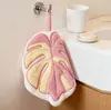 Toalla de Mano Hoja para Colgar Hogar Cocina Baño Toalla de Limpieza Espesada Absorbente Terciopelo de Coral Pañuelo