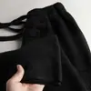 Calça larga versátil 100% lã para mulheres, solta e grossa, adequada para outono e inverno, corte reto, comprimento até o chão, com efeito de caimento, calça casual branca de caxemira