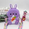 Bolsa de Monedas de Silicona Bolso Cruzado Infantil Bolsa de Silicona de Conejo Niñas de Moda Almacenamiento Billetera para Monedas Impermeable Portátil Mini