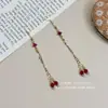 Nuevos Pendientes Retro de Borla Larga Roja Estilo Chino para Mujer, Diseño de Nicho, Pendientes Versátiles de Gama Alta Étnicos para Vestido Qipao