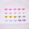 Pequeños accesorios de resina translúcida de colores de caramelo, decoraciones para uñas, pasadores para el cabello 3D DIY, accesorios para uñas vestibles, pequeñas flores de pedrería