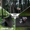 Impermeable para Exteriores, Poncho Impermeable, Montañismo, Senderismo, Pesca, Impermeable, Poncho Multifuncional, Tres en Uno, Ciclismo