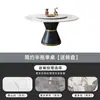 Mesa de jantar redonda em mármore estilo italiano, uma mesa redonda luxuosa e elegante para uso doméstico, adequada para restaurantes e ambientes comerciais, com tampo de mármore resistente ao calor que pode ser usado com cooktops de indução