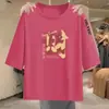 Comércio Exterior Transfronteiriço, roupas para mães, blusa casual fashion estampada de manga três quartos, design único, camisa básica que afina a silhueta
