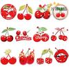 Nuevas Pegatinas de Tela Bordadas de Frutas Ropa Bolsa Parche Decorativo Cereza Boca Pequeña Etiqueta Bordada por Computadora Bordado Woodra Planchado