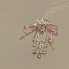 Nuevo pasador de pinza para el pelo estilo chino ultrafemenino y delicado en color rosa con borlas de perlas, pinza lateral, pinza de cocodrilo accesorio para el pelo para mujer