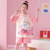 Pijama de Niña Estilo Nuevo 2026 Verano Manga Corta Algodón Peinado Niños Niñas Pequeñas Verano Ropa de Casa para Bebé Set