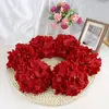 Flores de hortensia artificiales rojas, cabezas de flor de hortensia realistas con tallos, adecuadas para accesorios de decoración de bodas, días festivos y fiestas
