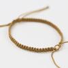 Pulseira de corda semifinita de design original tecida à mão pode usar miçangas ouro maciço fina simples Feminina Nó plano corda de mão