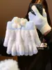Luvas de Tricô Pelúcia com Floco de Neve de Strass para Mulheres, Forradas com Fleece de Inverno, Espessas, Quentes, à Prova de Frio, Anticongelantes, Fofas para Ciclismo