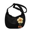 2023 nova bolsa de lona feminina grande capacidade Mori fofa outono ombro mensageiro design de nicho textura bolsa dumpling