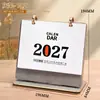 Novo calendário de mesa 2027, calendário planejador Ano do Carneiro, bloco de notas de mesa para trabalho de escritório, calendário decorativo, personalizável com logotipo