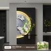 Pintura Decorativa de Entrada con un Toque de Alta Gama, Mural de Arenisca Tridimensional, Plantas Verdes Hidropónicas, Pintura Colgante para Iluminación del Pasillo de Entrada