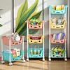 Estante de Almacenamiento Versátil con Ruedas, Carrito de Piso Multicapa, Estante Giratorio de Almacenamiento Macaron, Carrito de Snacks con Polea para Niños
