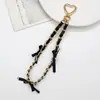 Cadena para Bolso de Moda Femenina con Lazo y Perlas, Hebilla Metálica en Forma de Corazón, Correa de Bolso Colorida, Cadena para Bolso de Gama Alta de Nicho