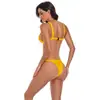 Bikini Traje de Baño Mujeres Color Sólido Europeo y Americano Comercio Exterior 2021 Nuevo bikini Hebilla Sexy Bikini Dividido