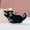 Clip de Plástico Acrílico para Gato Negro Pequeño de Ojos Grandes de Anime PP Carpeta Multifuncional de Dibujos Animados Linda Clip para Libros de Estudiante Venta al por Mayor