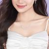 Collar de plata esterlina S925 flor de glicina sonrisa Zhao Yingzi moda femenina combinable venta al por mayor colgante de lujo ligero hermosa cadena para clavícula