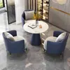 Juego de sofá de un asiento y mesa de centro para recepción de hotel, sala de reuniones de clientes, oficina de ventas, salón de belleza, centro comercial, mueble de sala de exposición, gama alta