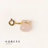 Piezas de Talla de Oso y Gato de Dibujos Animados de Cuarzo Rosa para Pulsera, Collar, Etiqueta de Bolsa de la Suerte, Materiales de Accesorios Hechos a Mano