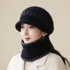 Chapéu de Lã Tricotado com Pelo de Coelho para Mulheres de Meia-Idade e Idosas Outono e Inverno com Forro de Fleece Heattech Chapéu de Pescador Moderno para Avós e Senhoras Idosas
