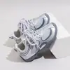Tênis de Treino Retro Alemão Infantil Meninos Meninas Outono Novo Malha Costurada Casual Esportivo Cor Prata Preto Branco Bloqueio de Cor Anti-