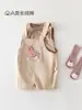 Conjunto de Pantalón de Dos Piezas sin Mangas de Tirantes Anchos para Niños y Niñas, Ropa de Verano Moderna para Bebés, Mono Rayado de Dibujos Animados para Niña