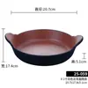 Plato Creativo de Melamina con Doble Oreja Plato Comercial para Hot Pot Plato de Guarnición Plato Especial para Intestino de Pato Callos con Orejas Vajilla de Imitación Porcelana Comercial