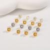 Retenção de Cor Forte Banhado a Ouro 18K Zircônia Colorida Exquisito Botão de Flor Pequena Pingente de Flor Acessórios para Joias de Pulseira Colar Feitos à Mão