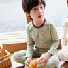 Conjunto de Ropa Interior Térmica de Algodón de Otoño para Niños, Pijama para Niños Grandes, Suéter de Algodón de Capa Base para Niñas Pequeñas para Invierno