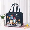 Bolsa de almuerzo aislante para estudiantes, grande, con película de aluminio engrosada, con dibujos animados bonitos, para niños
