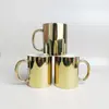 Atacado de Fábrica Caneca de Cerâmica Galvanizada Criativa Reflexo Dourado Xícara de Café Presente Publicitário Caneca de Porcelana Óssea Personalizada