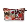 Nueva Bolsa de Maquillaje Monchichi de un Solo Lado para Niñas, Bolso de Mano Portátil de Gran Capacidad, Linda Bolsa de Almacenamiento de Escritorio al por Mayor