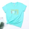 Comércio Exterior Europeu e Americano feminino novo Vintage 1973 Peças Originais estampa de letras coloridas Camiseta feminina