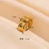 Joyería de Acero de Titanio Retro de Alta Gama Diseño Irregular Aerodinámico Anillo Abierto Anillo de Acero Inoxidable Chapado al Vacío en Oro