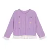 Conjunto de roupa Ningli para bebê menina, roxo, para primavera e outono, design floral, novo estilo 2026, vestido moderno e estiloso para meninas