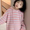 Suéter con Capucha 2025 para Primavera y Otoño, Estilo Dulce, Talla Grande, Ropa de Punto para Niños, Top, Sudadera, Chaqueta, Suéter de Manga Larga de Moda para Niñas