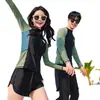Traje de buceo para mujer de Corea del Sur, traje de baño de medusa de manga larga para pareja, pantalones de protección solar divididos, traje de snorkel adelgazante