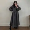Tamanhos atualizados disponíveis: Vestido longo solto e relaxado, estilo outono chic coreano, novo modelo, tamanho grande